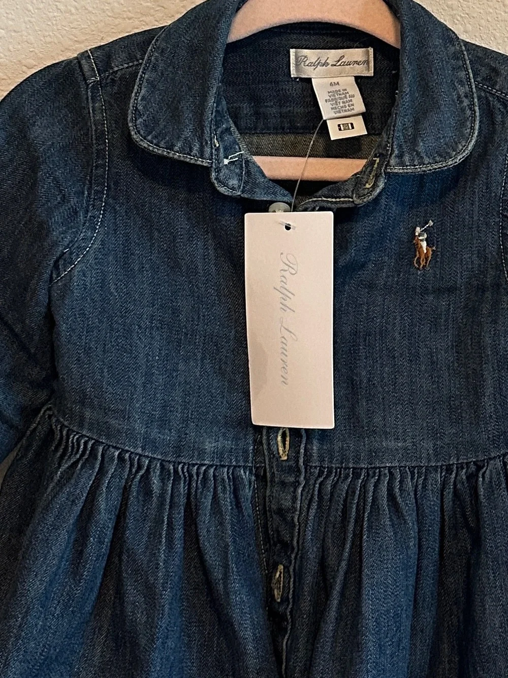 Ralph Lauren Dark Blue Girls Denim Shirtdress